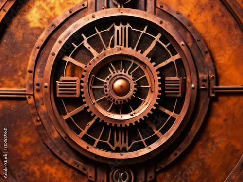 sci-fi steampunk rusty wall background