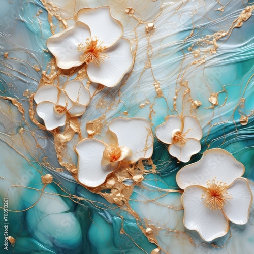 flowers on the sea