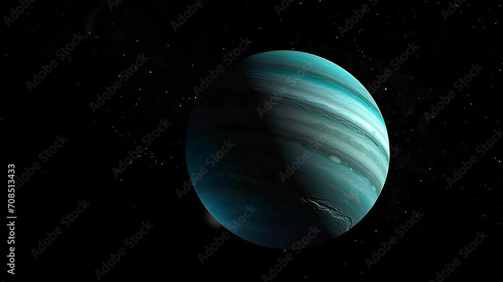 Planet uranus in solar system, isolated with black background Planet uranus in solar system, isolated with black background
