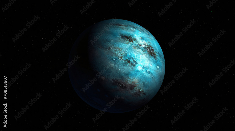 Obraz premium Planet neptune in solar system, isolated with black background