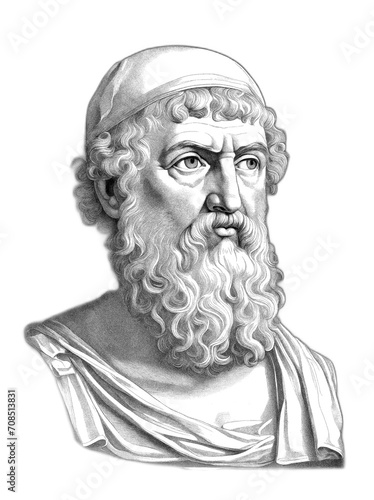 Ancient Greek pre-Socratic philosopher Thales of Miletus, generative AI	 photo