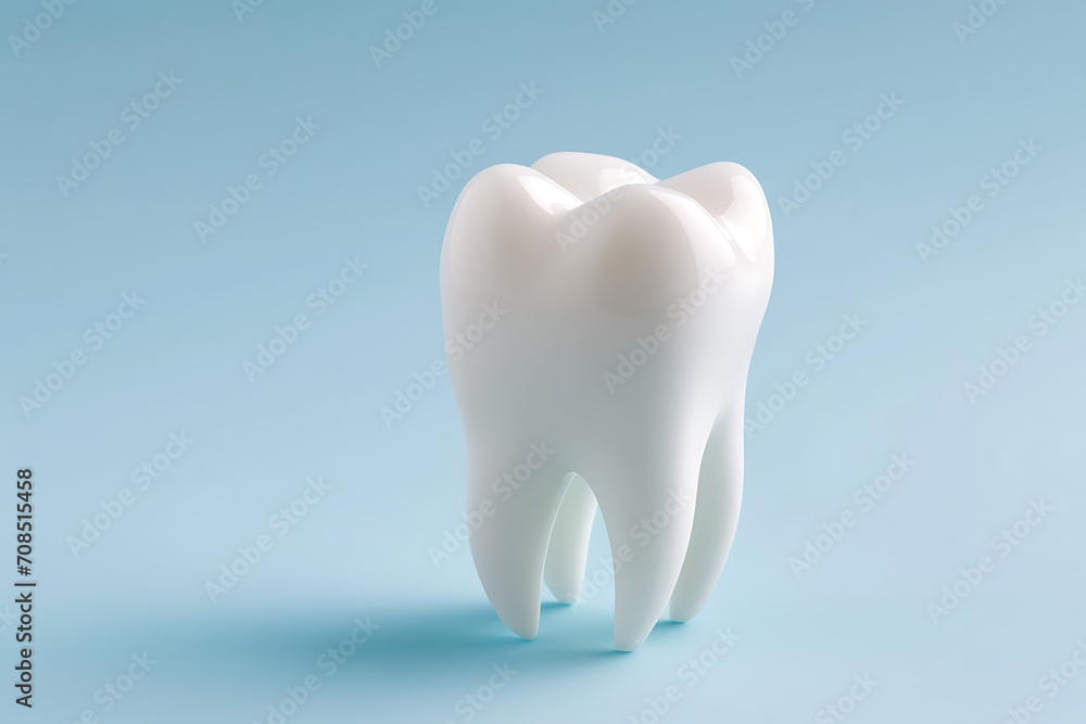 white ceramic tooth isolated on a light blue background white ceramic tooth isolated on a light blue background
