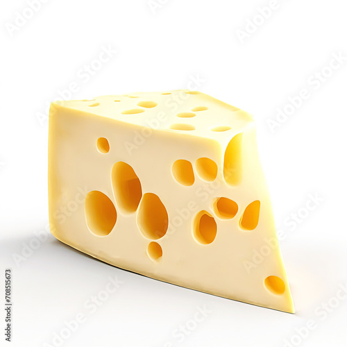 Cheese part and slice isolated on a white background. Cheese flat icon. Head of cheese in flat style isolated on white background