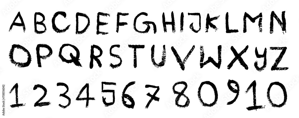 ink Vector Black paintbrush strokes Hand drawn capital letter alphabet font and number design. Grunge Dirty textured vector font A to Z. Typography Hand drawn characters with a rough inked texture. ink Vector Black paintbrush strokes Hand drawn capital letter alphabet font and number design. Grunge Dirty textured vector font A to Z. Typography Hand drawn characters with a rough inked texture.