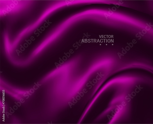 Abstract Background.  Vector Elegant Silk Texture. Satin Luxury Cloth  Wavy Folds. Template for Design, Banner