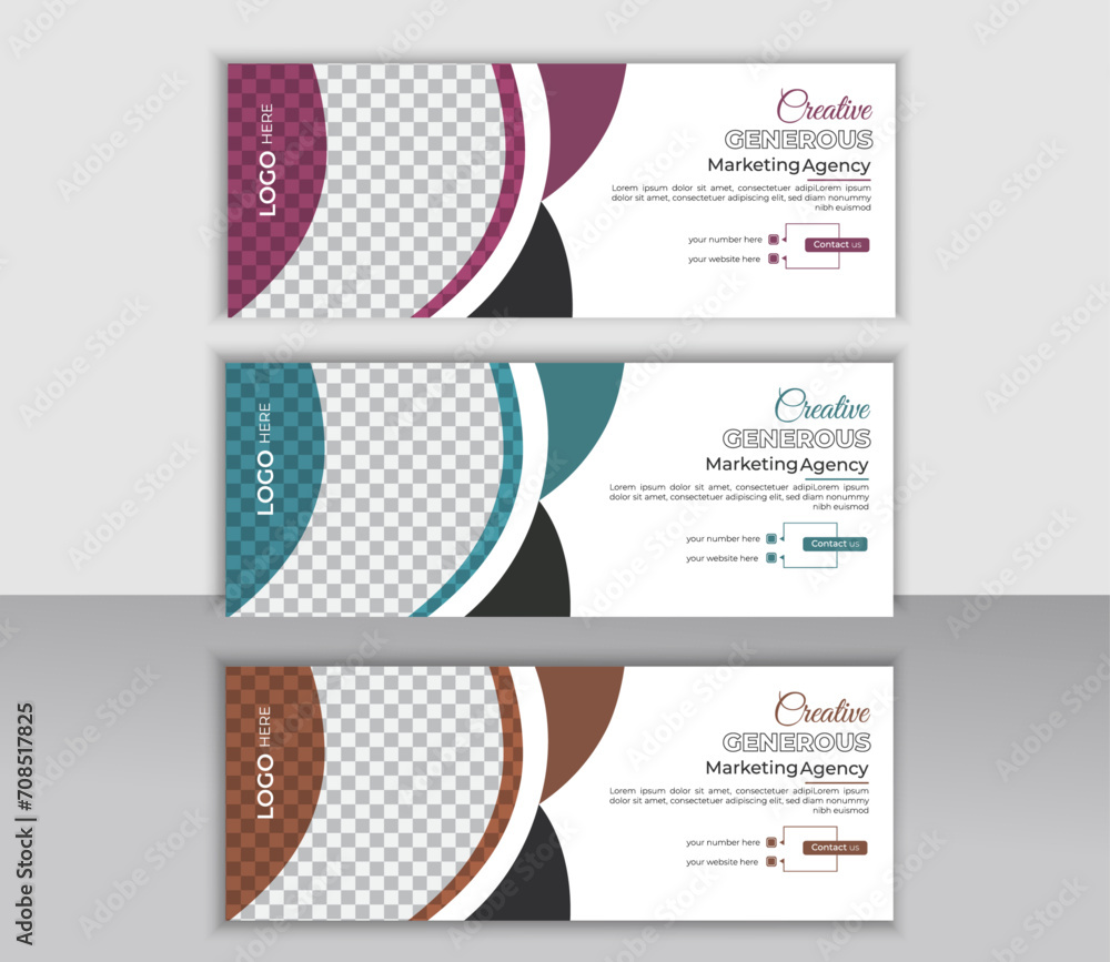 Fototapeta premium facebook cover banner template design. social media banner post