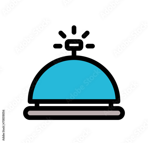 Hotel Bell icon color lineal style for download (hotel pack)