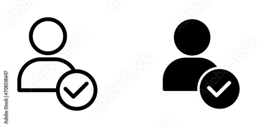 Account User icon in trendy flat style isolated