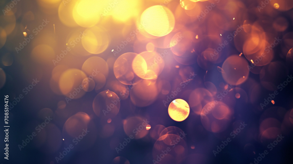 Light Leaks Abstract Blurred Footage. Moving Blinking Circle Lens Glow Flare, Celebration Bokeh Background, Copy paste area for texture  - obrazy, fototapety, plakaty 