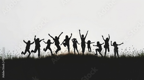 Silhouette of people happy time