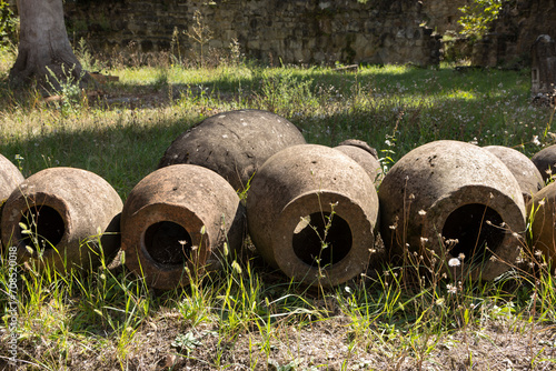 Traditional amphora for wine container from clay.