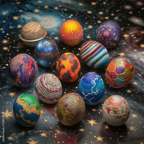 Galactic Easter Eggs Display: A Cosmic Twist on Traditional Holiday Decor