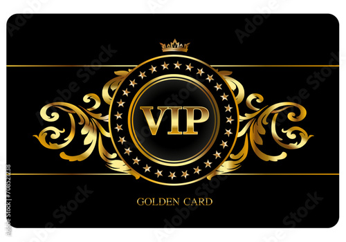 Membership golden card, vintage, vector, vip card