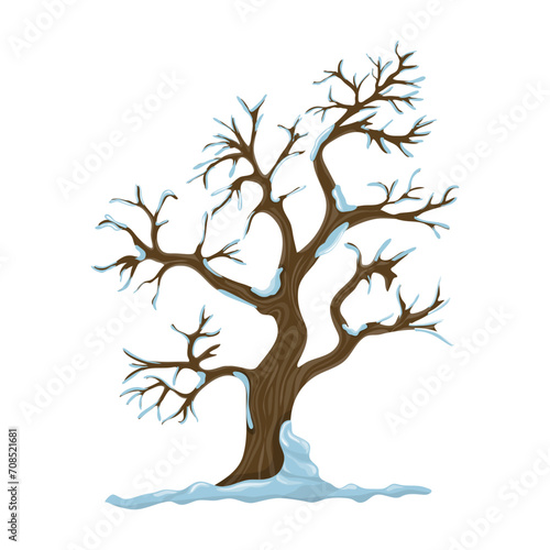 illustration of a tree, Winter tree illustration, winter tree vector, winter tree
