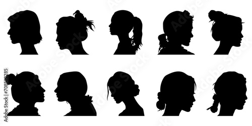 Woman Head siluet Set