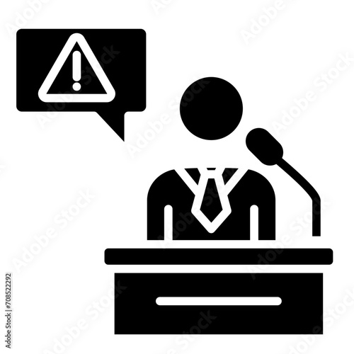 Crisis communication spokesperson icon