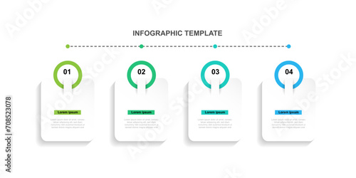 Business template infographic vector element with 4 step process or options suitable for web presentation and business information 