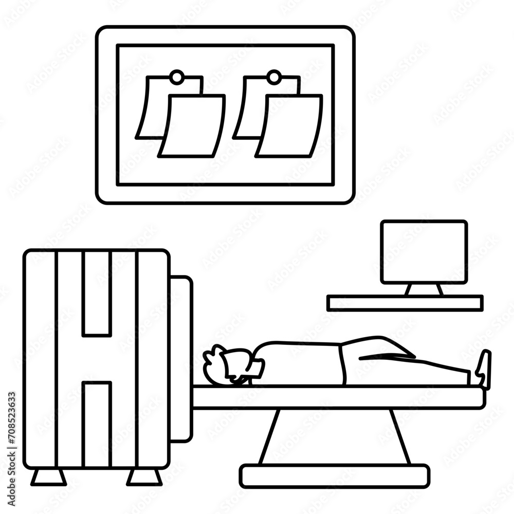 radiologists reading Xrays Concept, Modern Clinic Personnel Vector