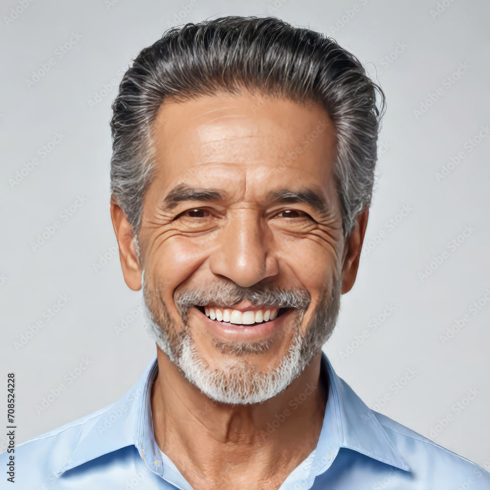 portrait of a handsome senior man smiling with clean teeth, dental advertising, man with stylish hair and beard with strong jawline, isolated on white background portrait of a handsome senior man smiling with clean teeth, dental advertising, man with stylish hair and beard with strong jawline, isolated on white background
