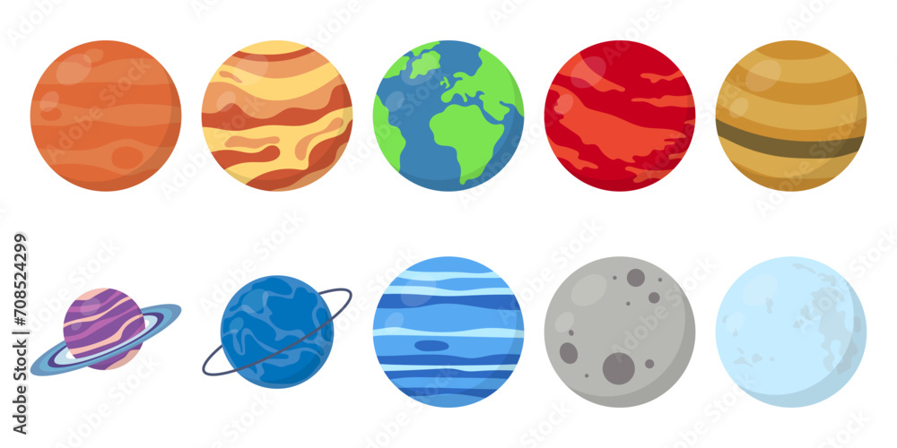 Planet Vector Illustration Set Planet Vector Illustration Set