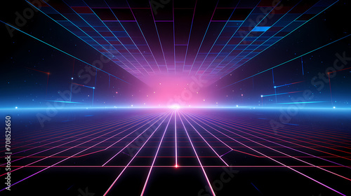 Technology abstract line background and light effect, technology-sense background material