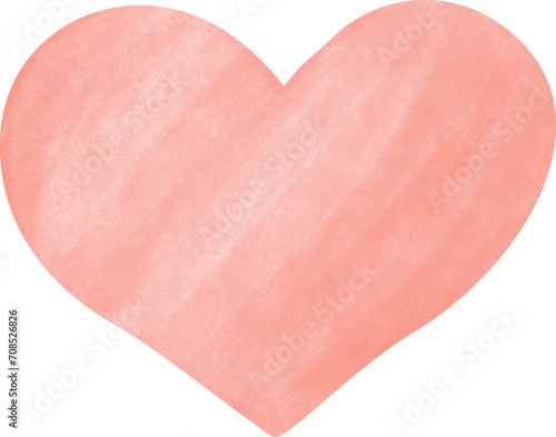 Hand-painted watercolor texture peachy heart in Valentine collection
