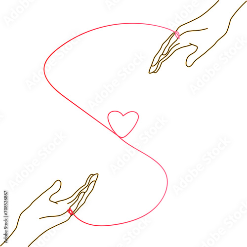 Obraz na plátně Soulmate destiny of love fate of soul tie illustration