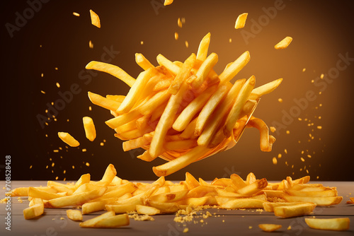 French Fries. Isolated on Transparent Background