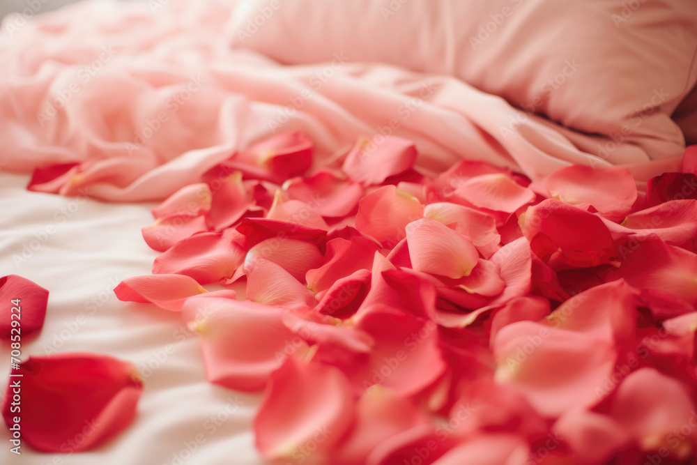 Obraz premium Bed of Love: Tender Rose Petals
