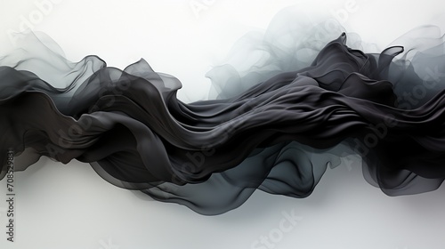 Black Stroke Element with Waves. photo