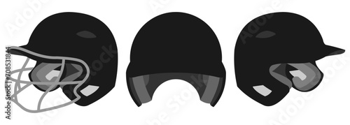 baseball or softball helmet vector. front view and side view. trendy design vector illustration isolated on white background.