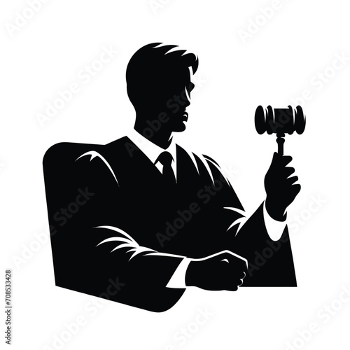 Judge with Gavel Silhouette