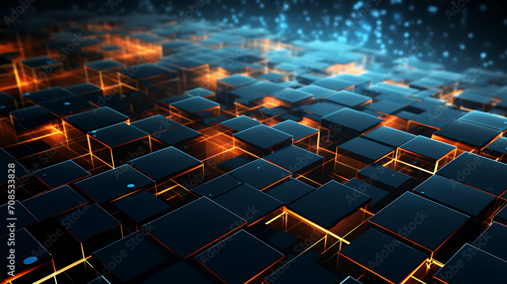 Fototapeta premium Modern digital abstract 3D rendering background. used in the description of network abilities, technological processes
