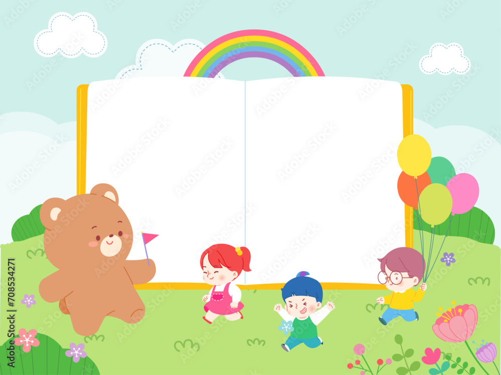 Naklejka premium Recruitment of children, spring, and children, admission