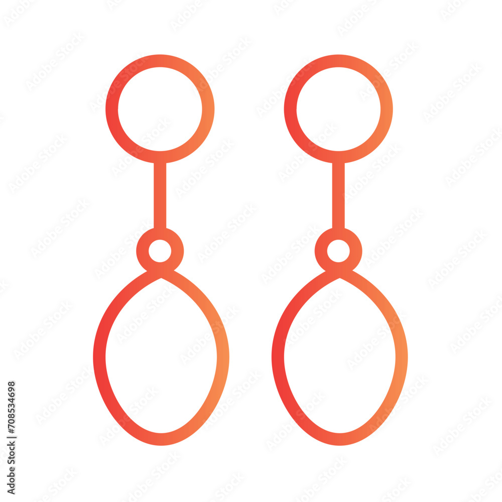 Earings Fashion Jewelry Gradient Outline Icon Earings Fashion Jewelry Gradient Outline Icon