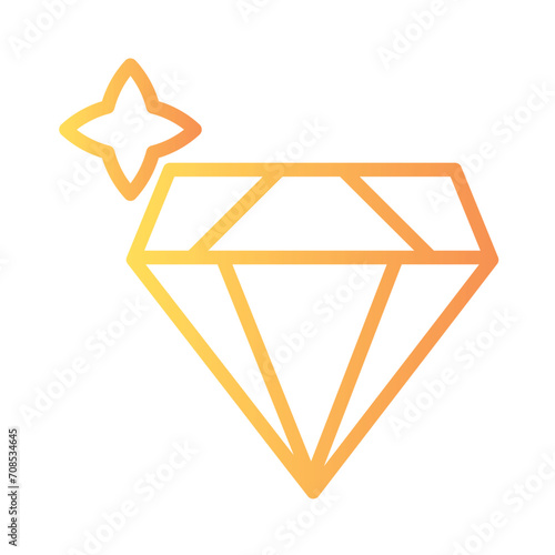 Diamond Jewel Gem Gradient Outline Icon