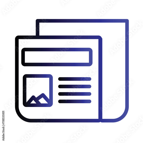 News Press Reading Gradient Outline Icon