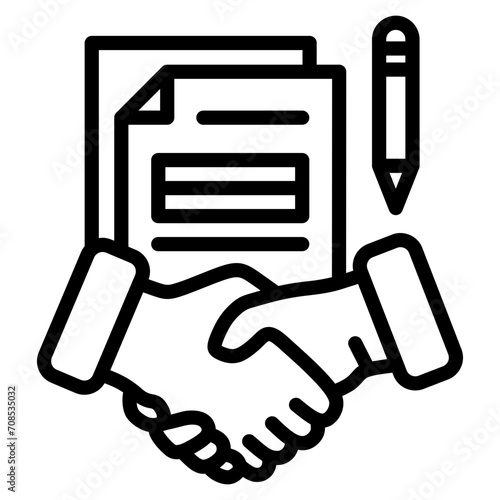 Contract Paper Icon Element For Design