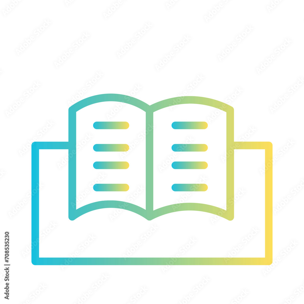 Book Education Study Gradient Outline Icon