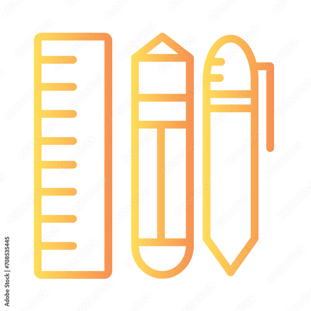 Pen Stationery Write Gradient Outline Icon Pen Stationery Write Gradient Outline Icon