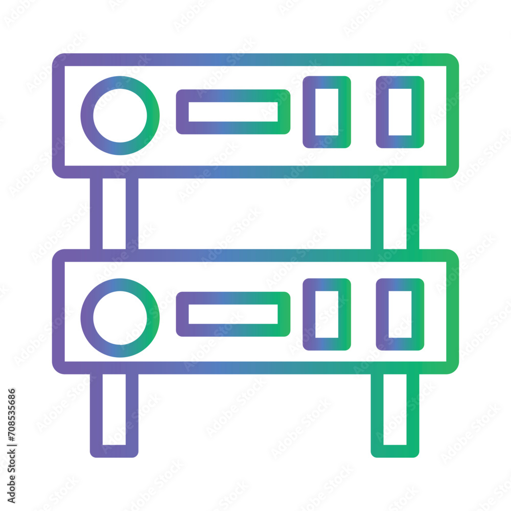 Office Server Stationery Gradient Outline Icon Office Server Stationery Gradient Outline Icon