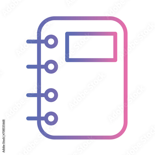 Notepad Stationery Writing Gradient Outline Icon