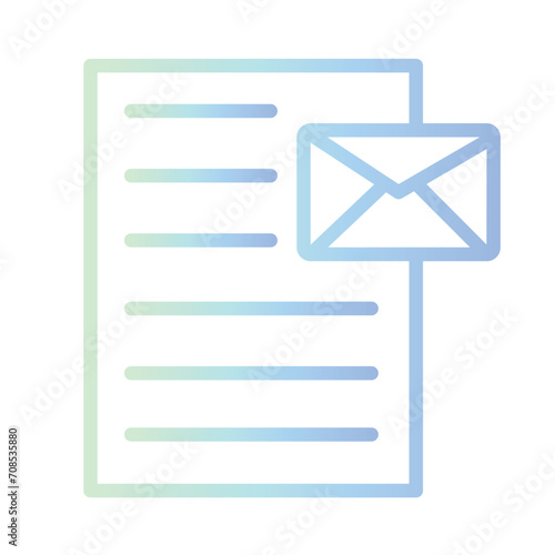 Email List Paper Gradient Outline Icon