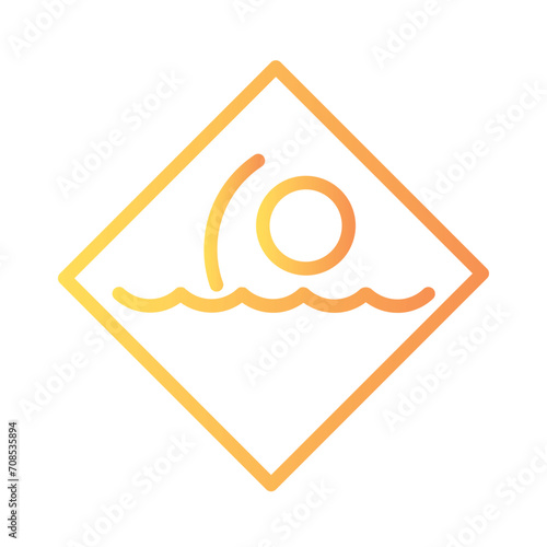 Free Download Area Swim Pool Gradient Outline Icon - GFXLoad