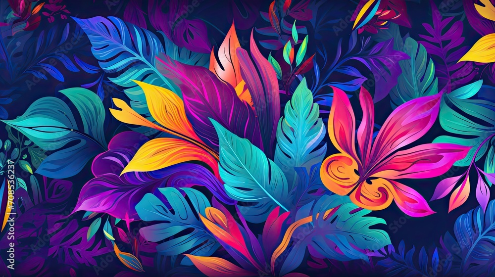 Tropical leaves and floral patterns Tropical leaves and floral patterns