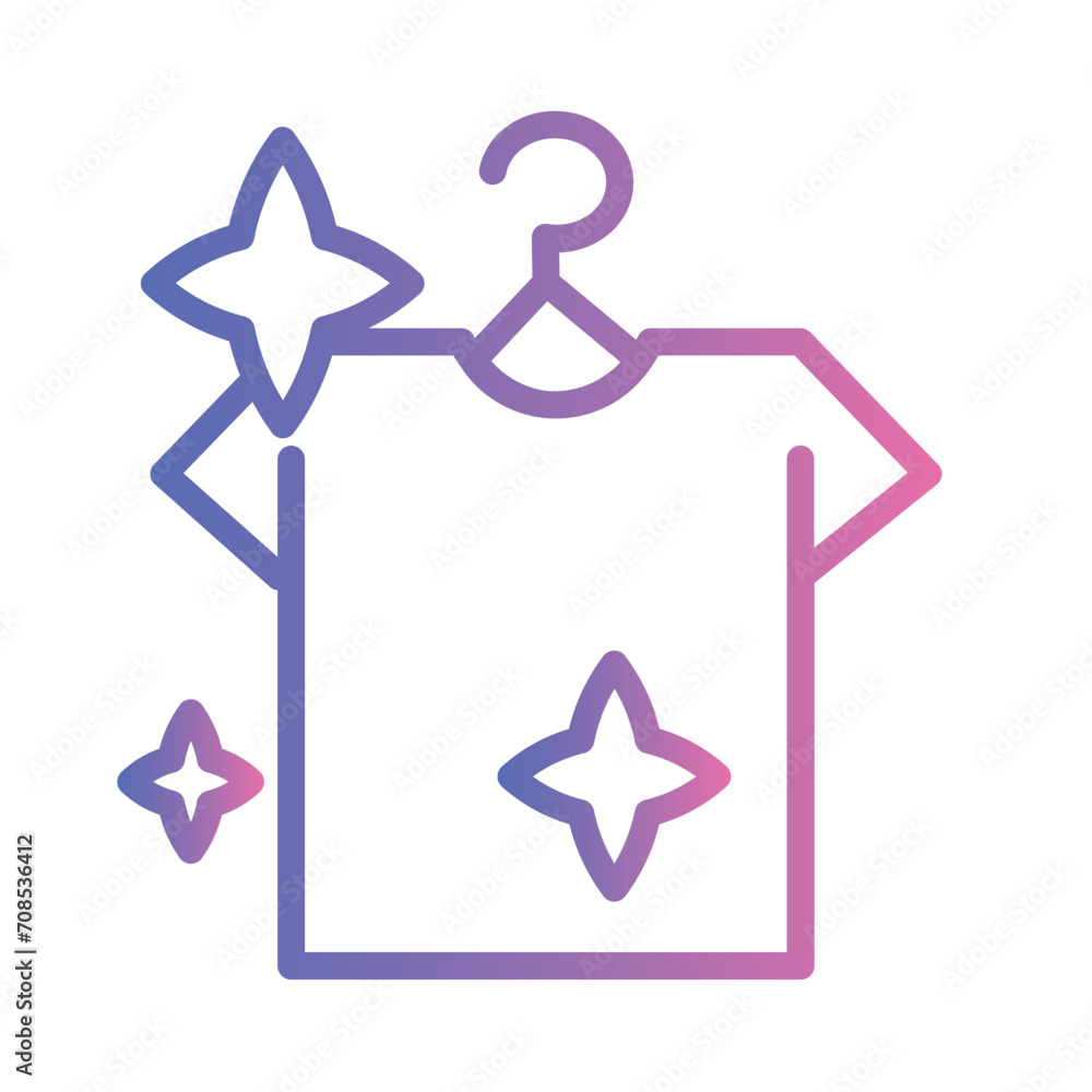 Cleaning Clothes Dry Gradient Outline Icon Cleaning Clothes Dry Gradient Outline Icon
