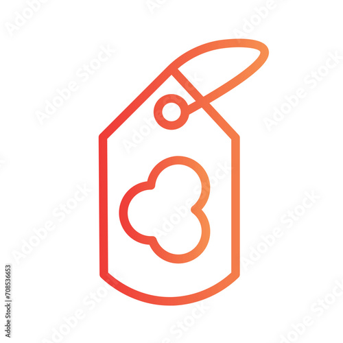 Dry Cleaning Tag Gradient Outline Icon