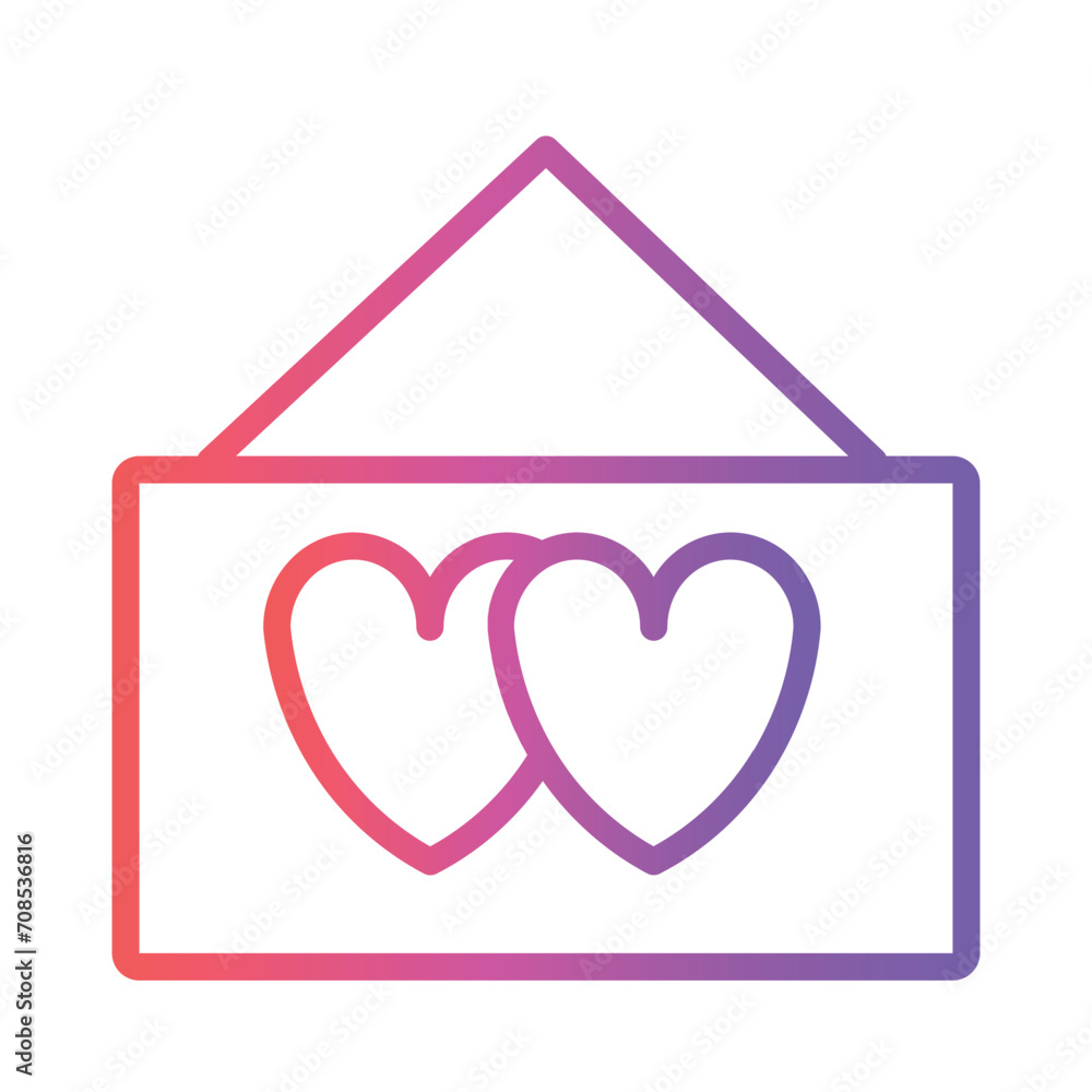 Board Hearts Love Gradient Outline Icon Board Hearts Love Gradient Outline Icon