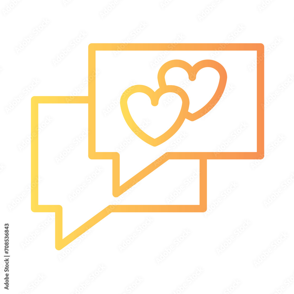 Bubble Chat Comment Gradient Outline Icon Bubble Chat Comment Gradient Outline Icon