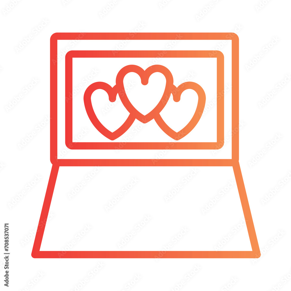 Hearts Love Romantic Gradient Outline Icon